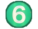 Metropolitan Transit Authority symbol for the 6 train.