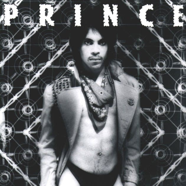 The controversial Pop-star Prince dons a bandana, studded jacket, and thong (?) on the cover for his 1980 album Dirty Mind—a stylistic 180 from the lyrically love-oriented smooth Funk of earlier projects