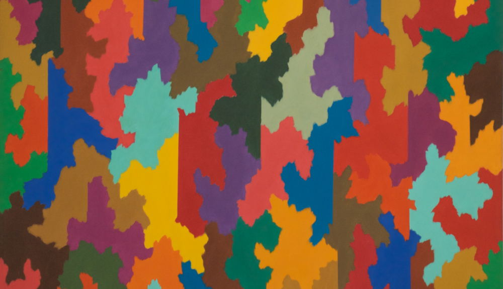Collage of different colors fitting together like puzzle pieces.