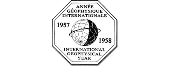 International Geophysical Year seal, featuring the years 1957 and 1958. 