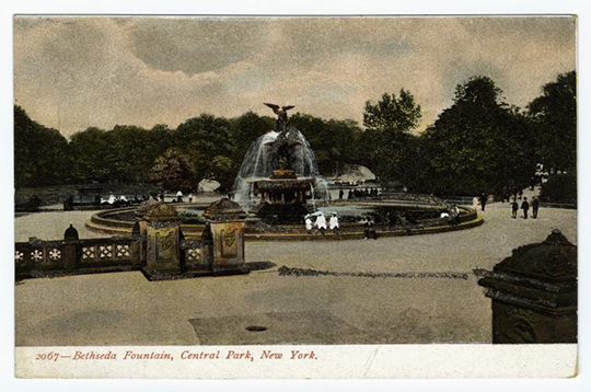 Postcard featuring Bethesda Terrace in Central Park