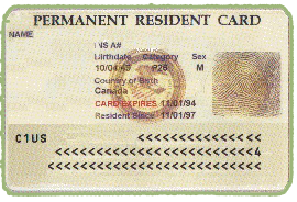 Sample of a 1994 United States Permanent Resident Card.