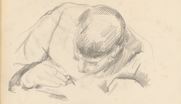 "The Artist's Son Writing," Sketch by Paul Cézanne