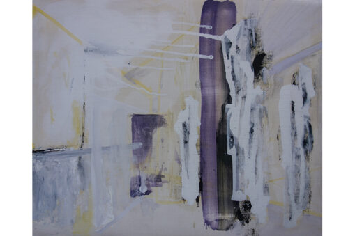 Abstract painting with purple columns