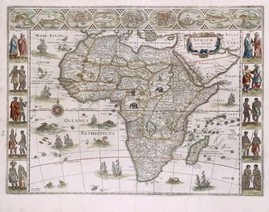 A Western cartographer's depiction of Africa, ca 1600.
