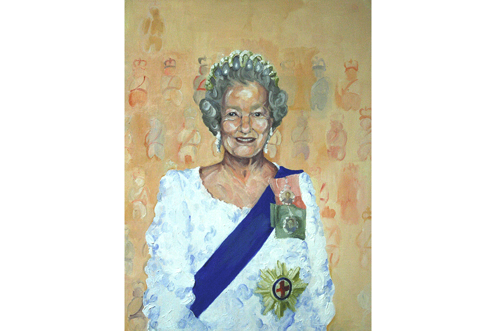Oil painting of Queen Elizabeth II.