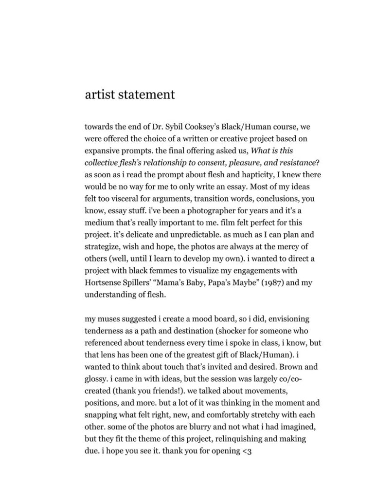 Artist statement 
