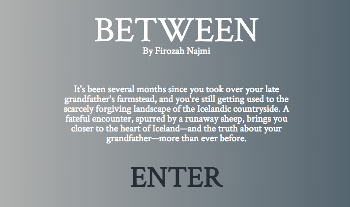 Enter the Fiction Web Project: Between by Firozah Najmi